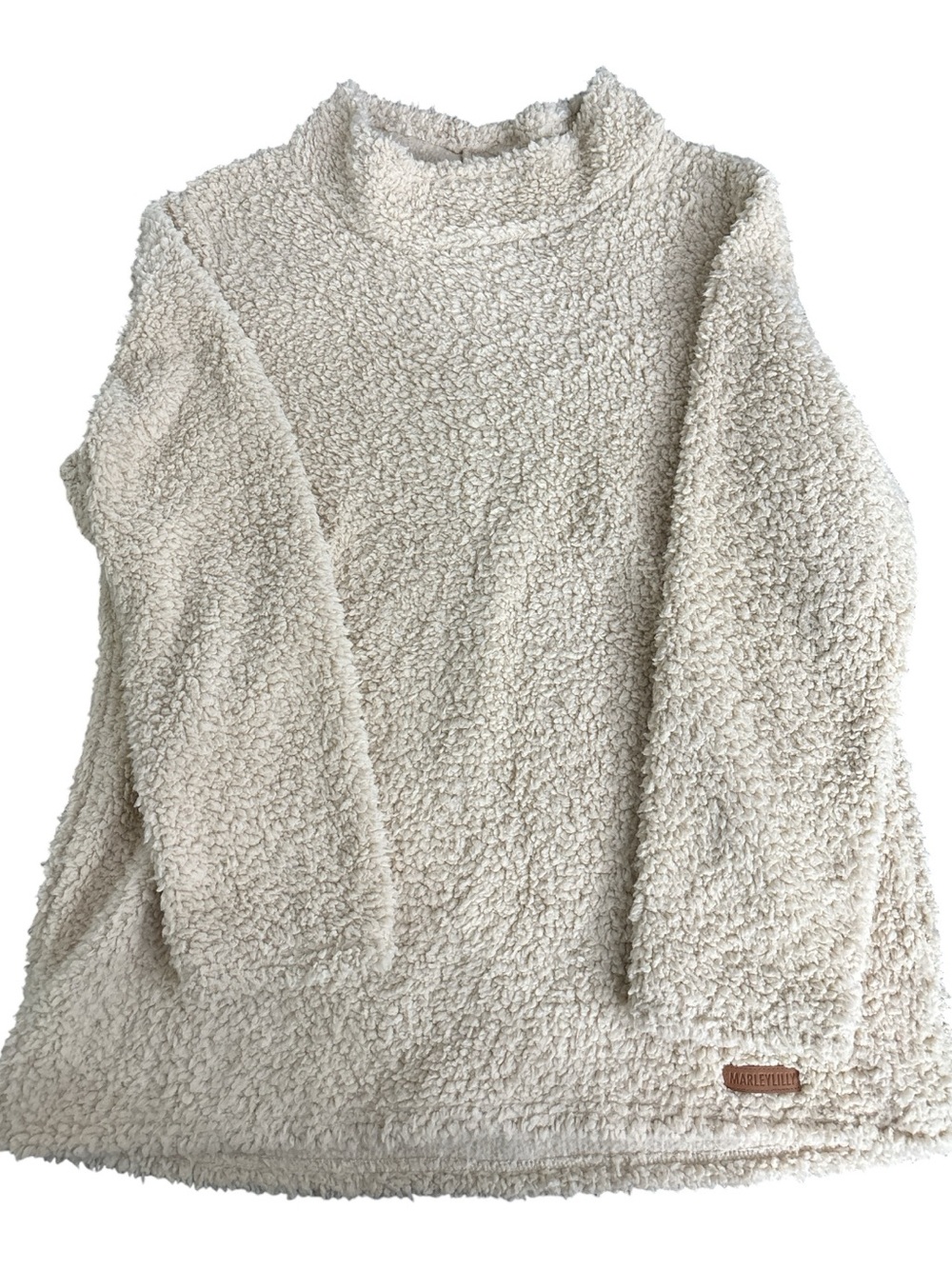 Marley Lilly Cream Colored Fuzzy Teddy Sherpa Pullover Sweater XLarge